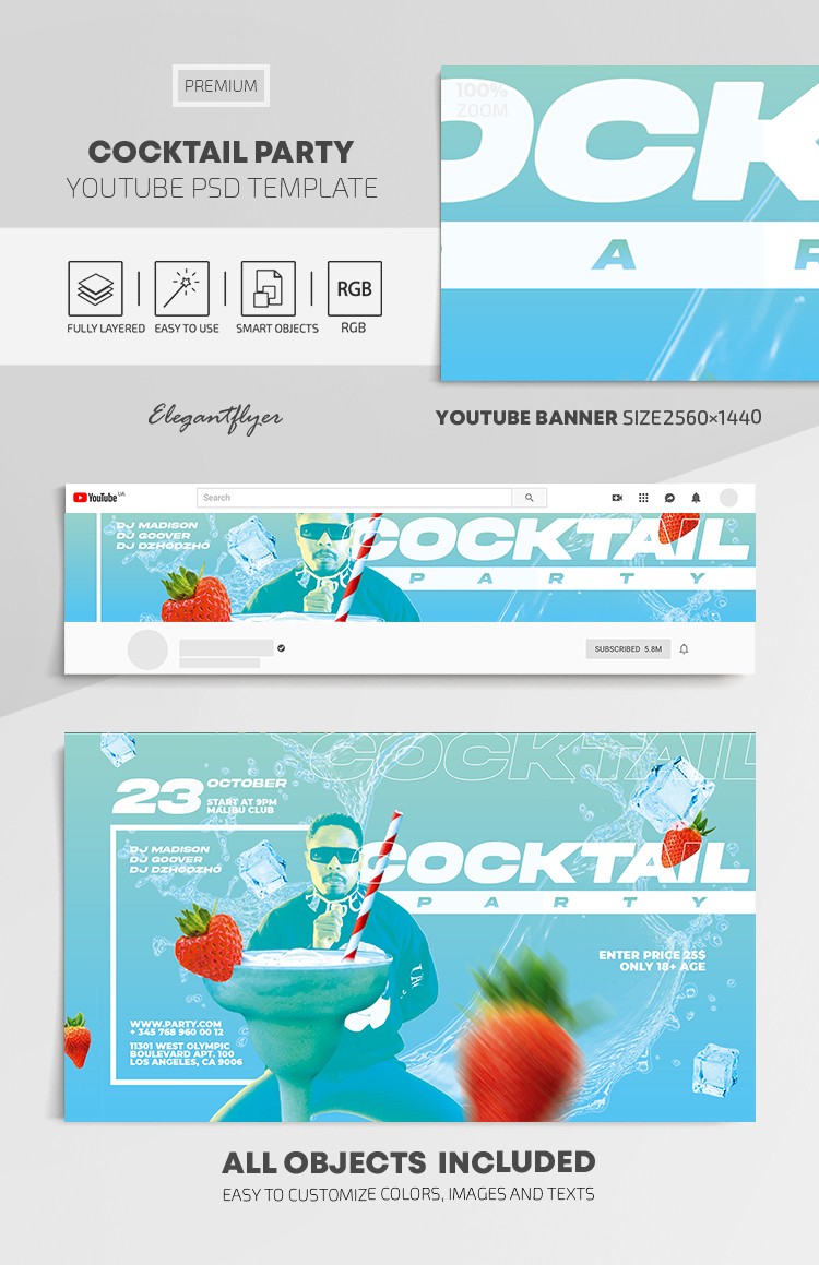 Cocktail Party Youtube by ElegantFlyer