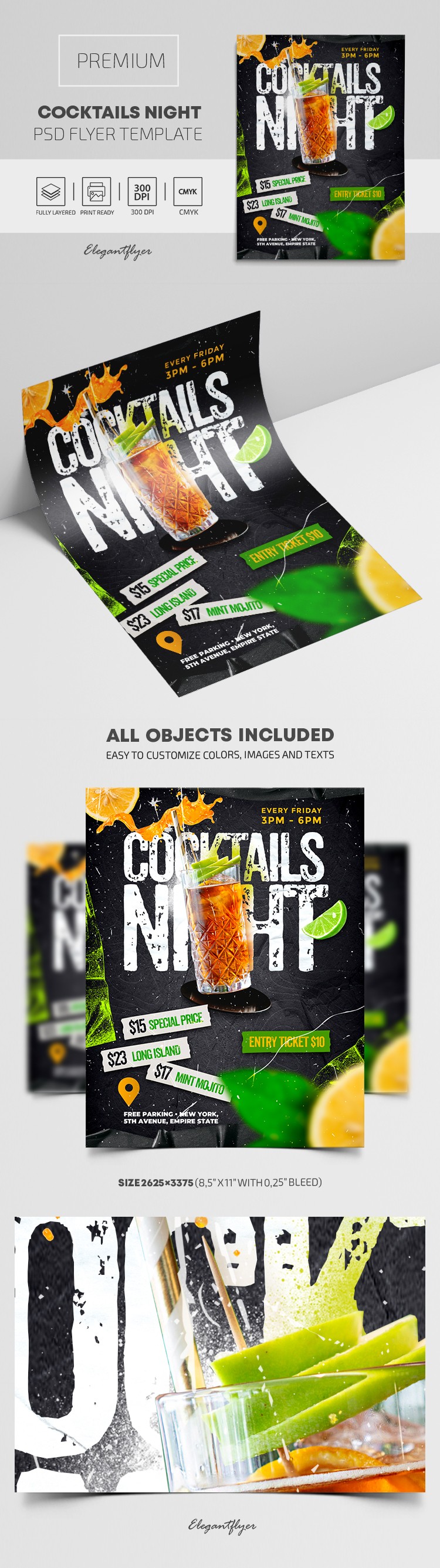 Cocktails Nacht Flyer by ElegantFlyer