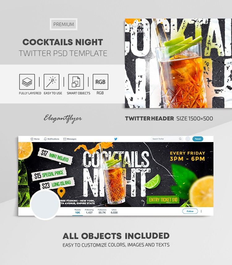 Cocktails Night by ElegantFlyer