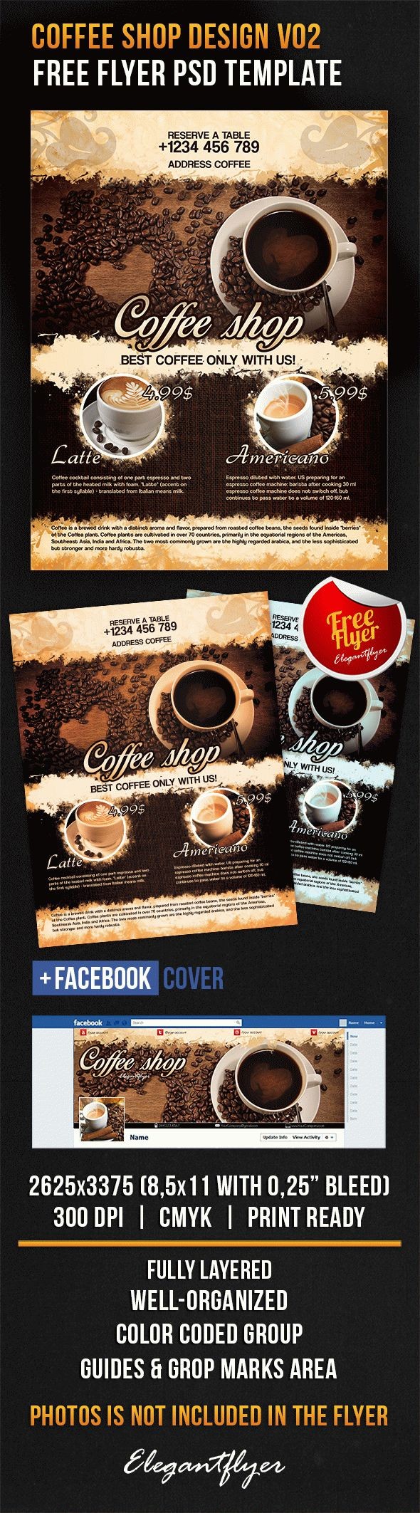 Progetto di design Coffee Shop V02 by ElegantFlyer