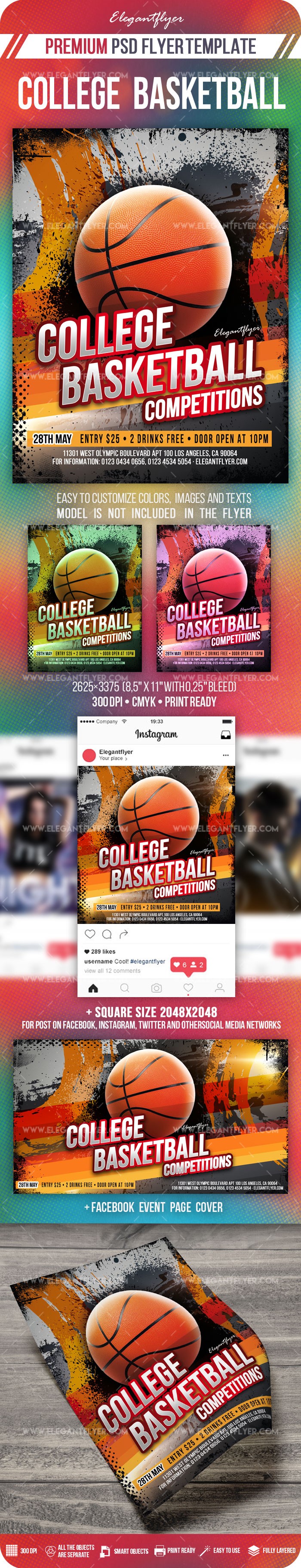 Compétitions de basket-ball universitaire by ElegantFlyer