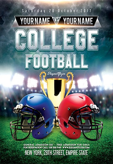 Freepsdflyer - Check out the new American Football Match Free Flyer  Template on   - Stay tuned for more great #club #party #event flyer and #poster templates  only on FreePSDFlyer