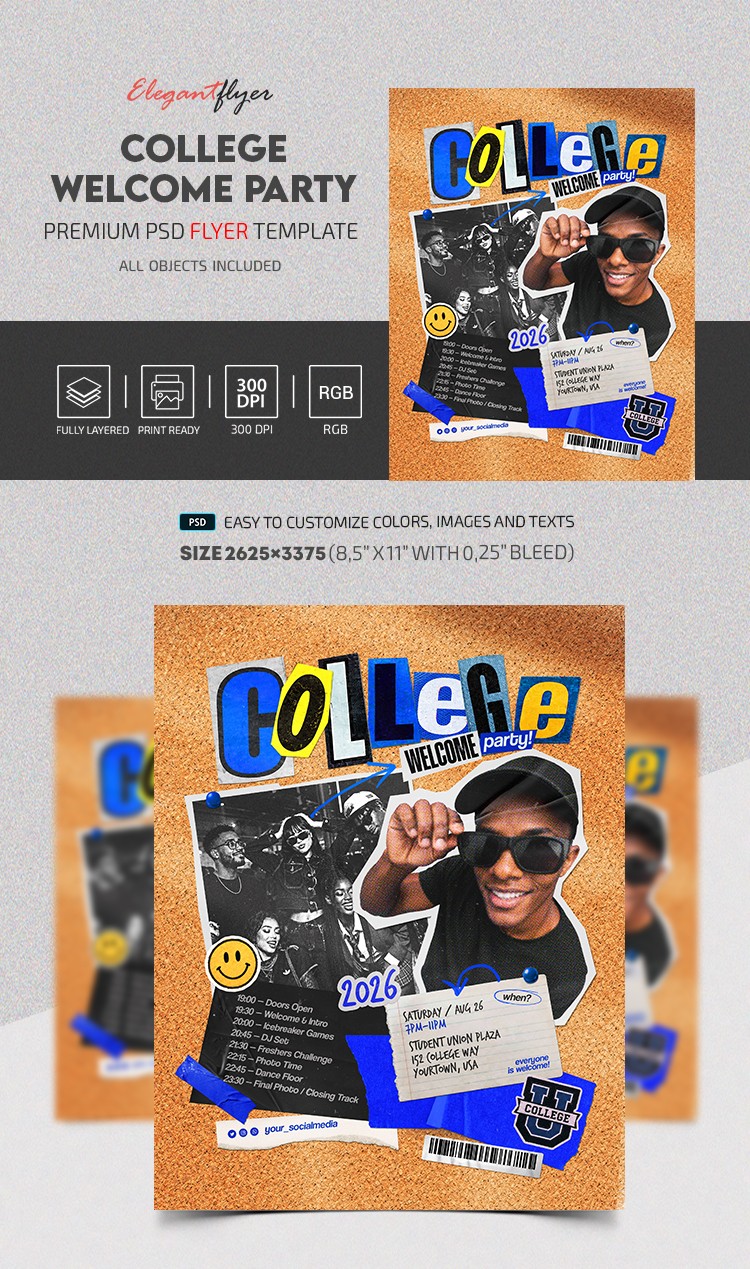 College Welcome Party Flyer by ElegantFlyer