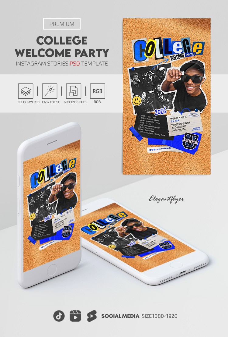 College Welcome Party Instagram Reel by ElegantFlyer