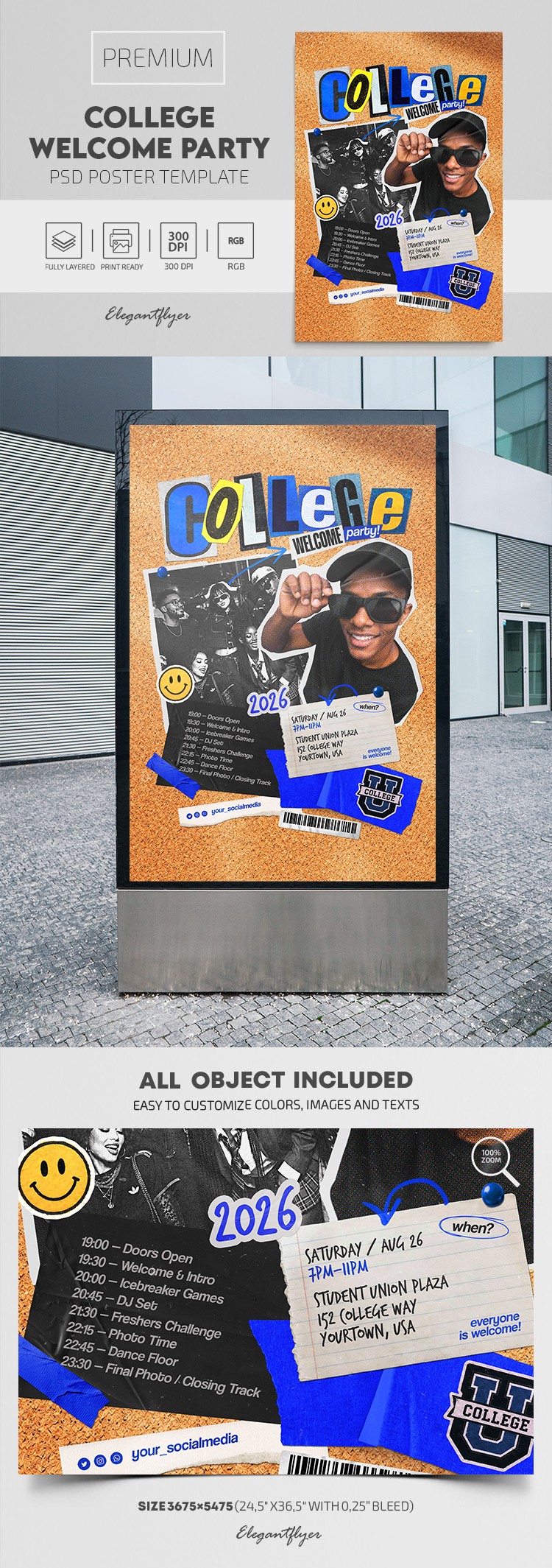 College Welcome Party Poster by ElegantFlyer