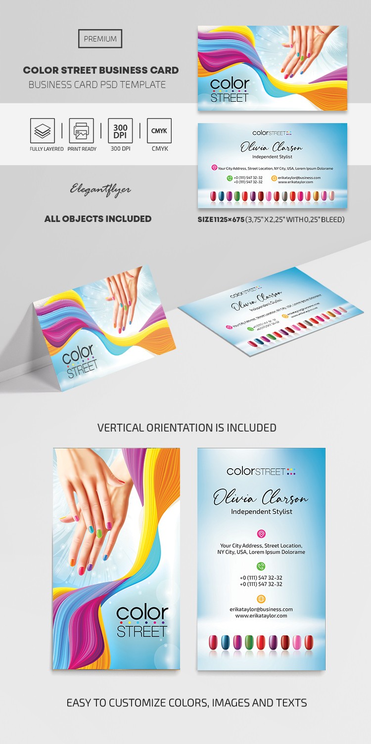 Karta biznesowa Color Street by ElegantFlyer
