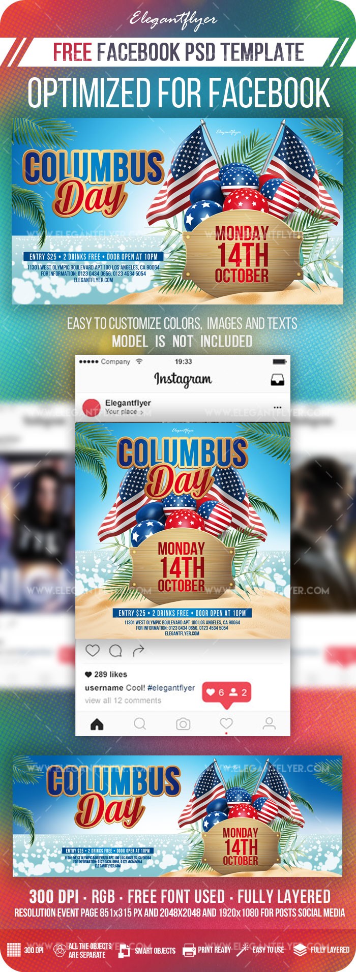 Columbus Day Facebook by ElegantFlyer