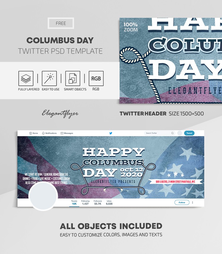 Columbus Day Twitter by ElegantFlyer