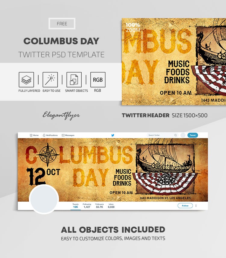 Dia de Colombo no Twitter by ElegantFlyer