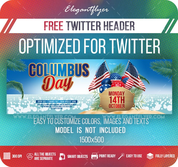 Columbus Day Twitter -> Twitter del Giorno di Colombo by ElegantFlyer