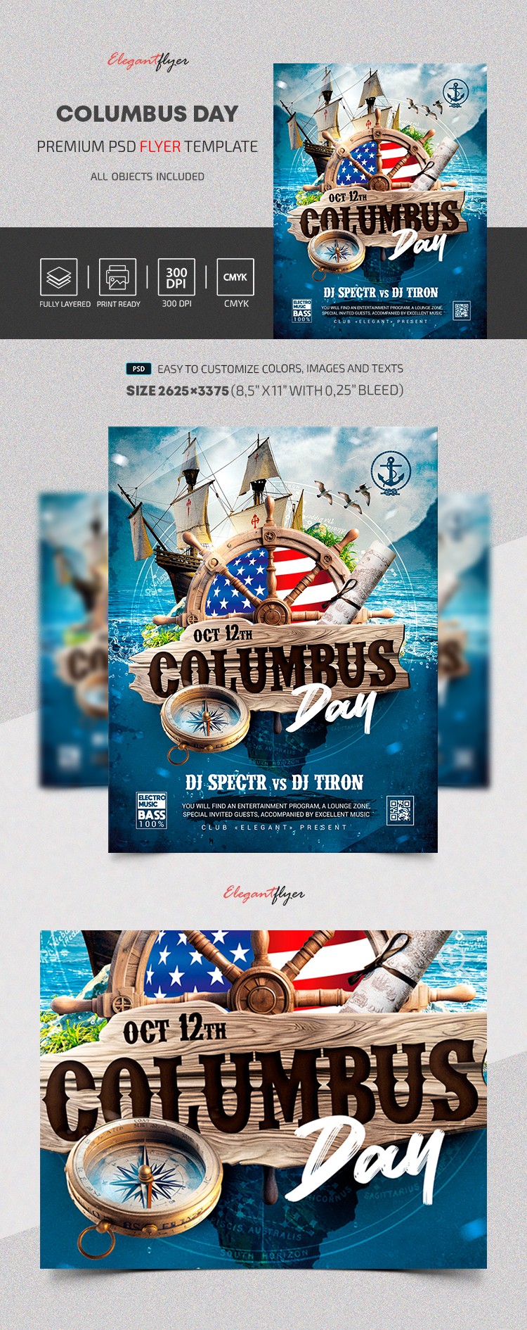 Columbus Day Party -> Kolumbus-Tag Party by ElegantFlyer