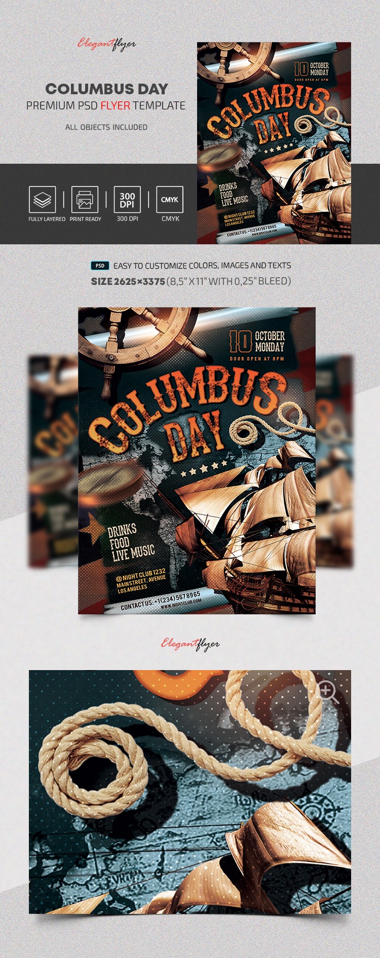 Volantino del Columbus Day by ElegantFlyer