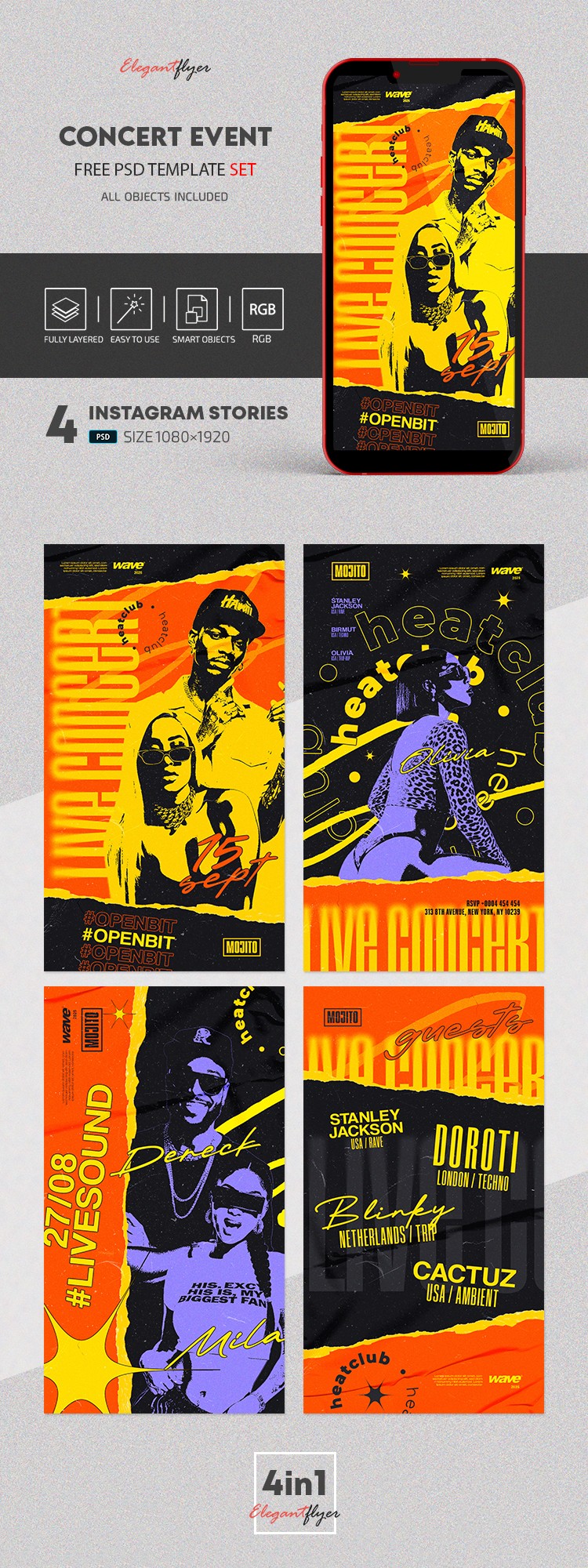 Storie di Instagram per Eventi Concerto by ElegantFlyer