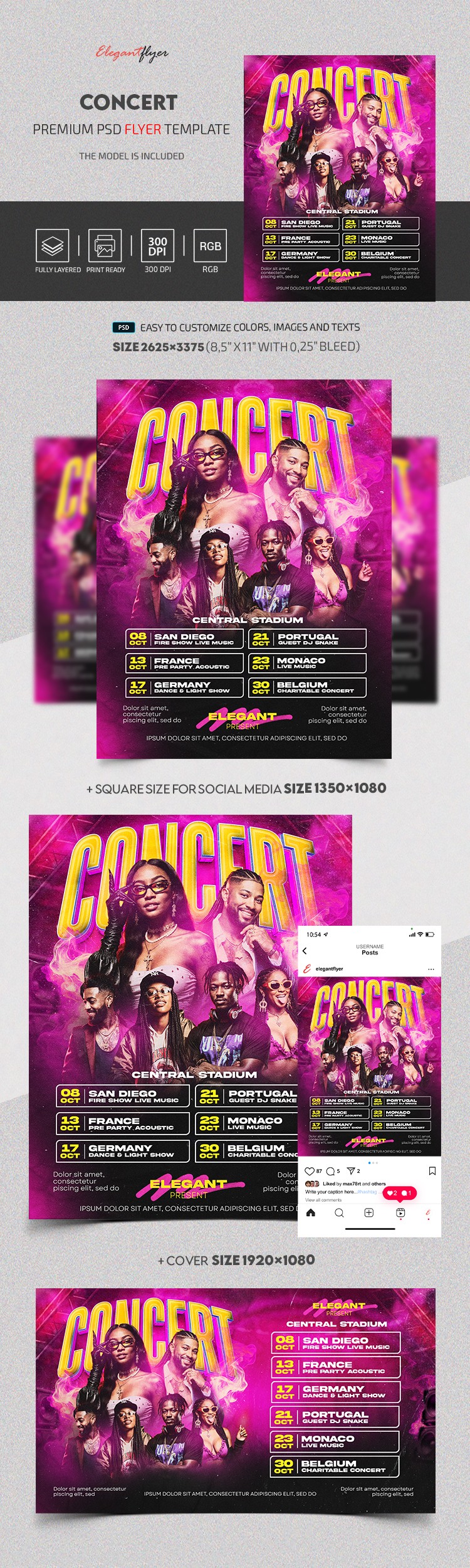 Concierto Live Flyer by ElegantFlyer