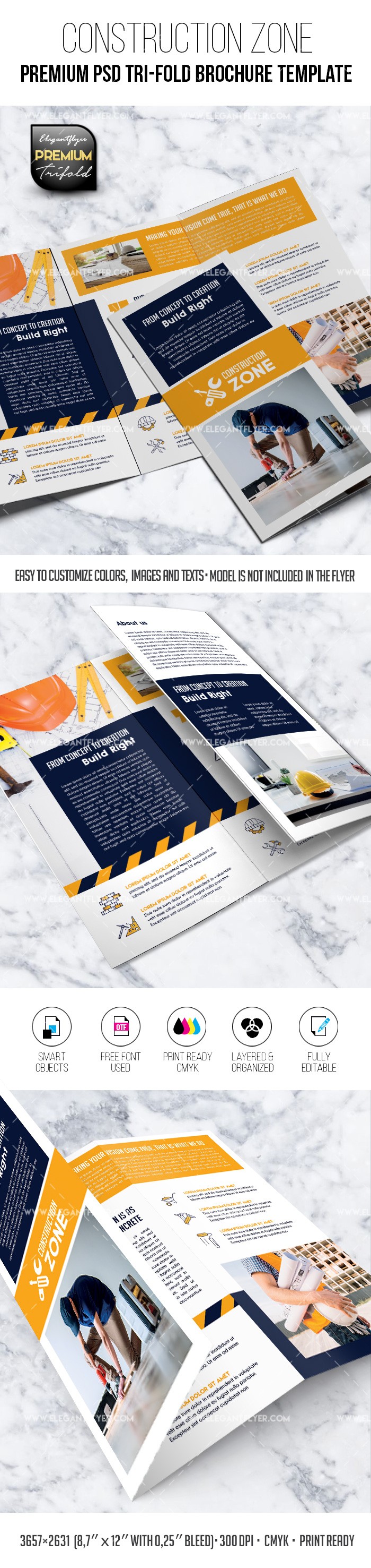 Construction Zone Brochure by ElegantFlyer