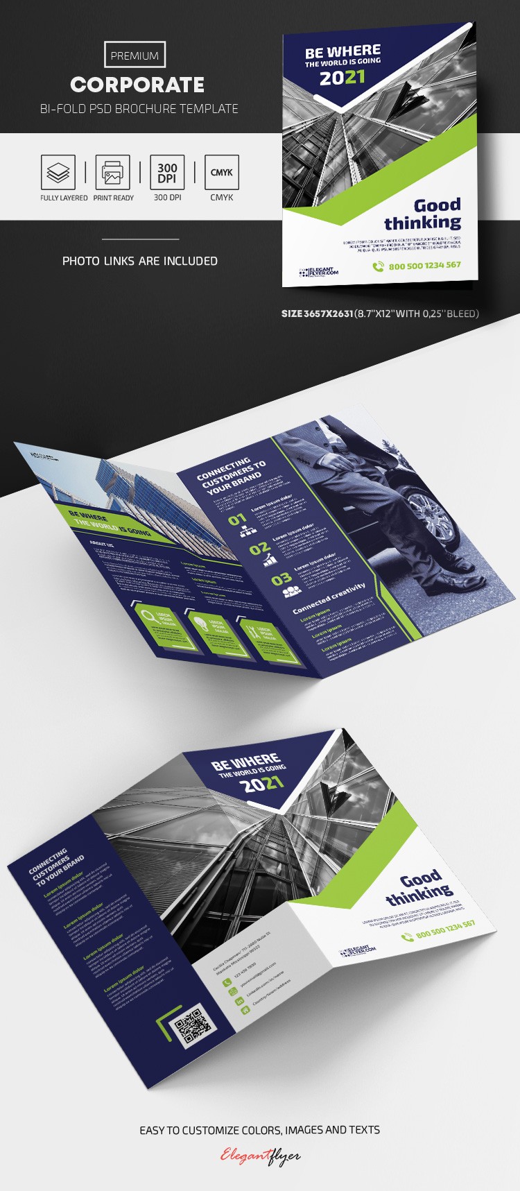 Folheto Corporativo Dobrável em Duas Partes by ElegantFlyer