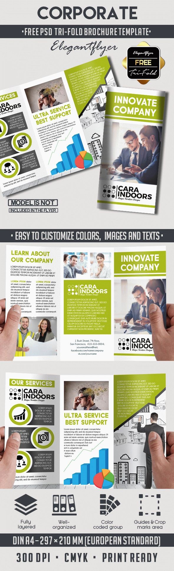 Brochure d'entreprise à trois volets by ElegantFlyer