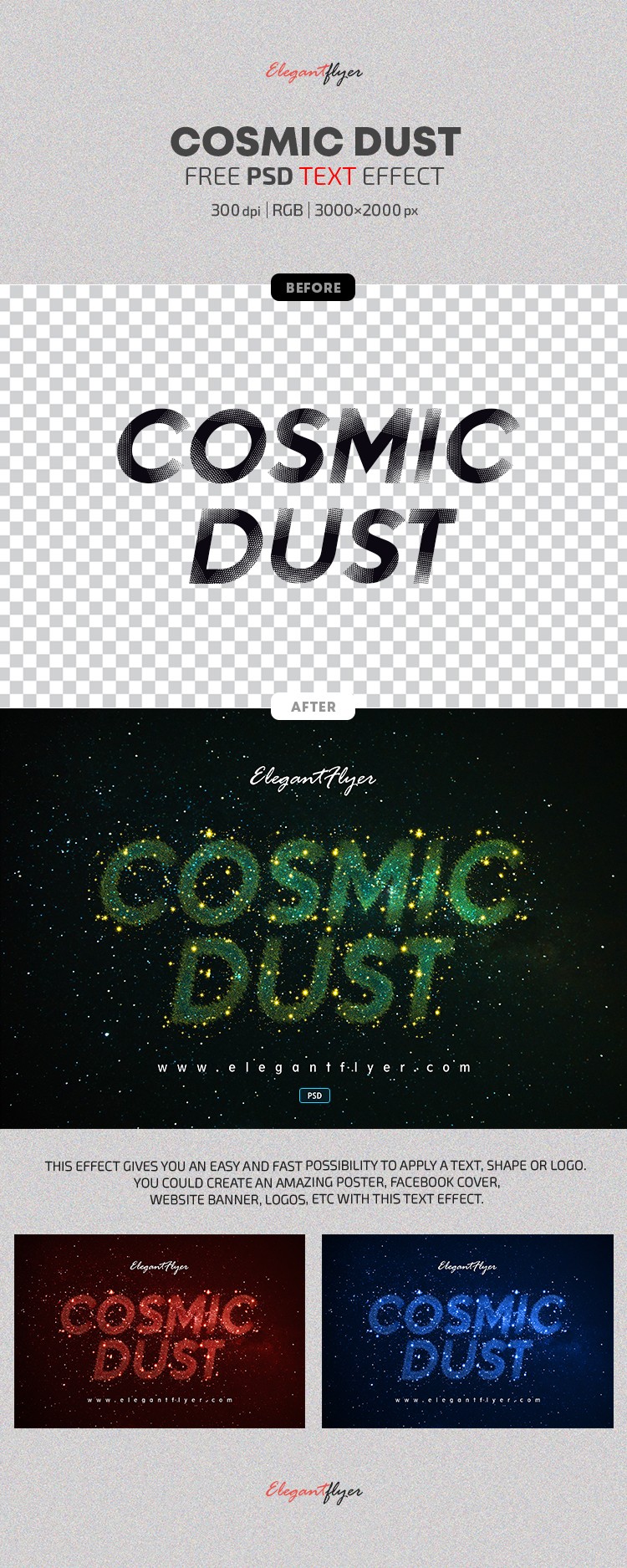 Effetto di testo polvere cosmica by ElegantFlyer