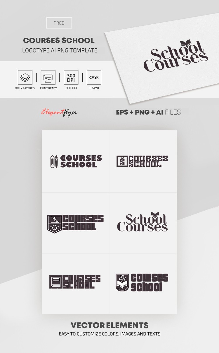 Courses School Logo Set by ElegantFlyer