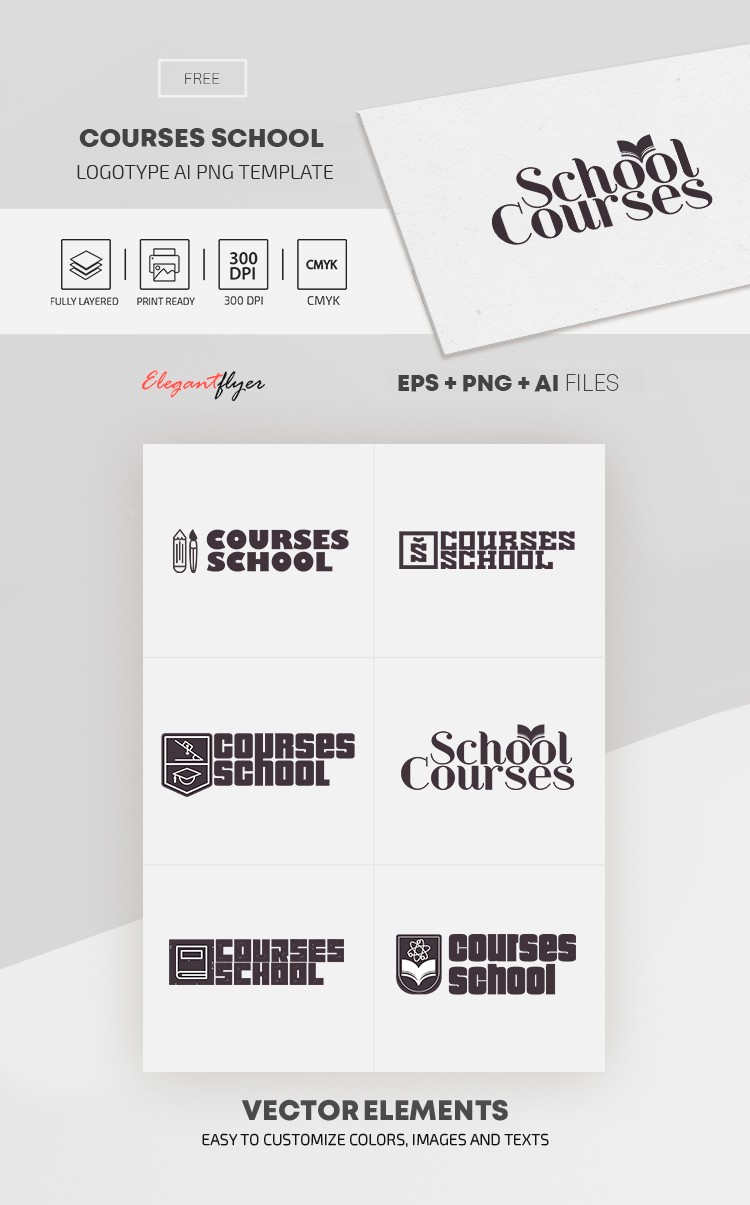 Ensemble de logos de l'école des Cours by ElegantFlyer