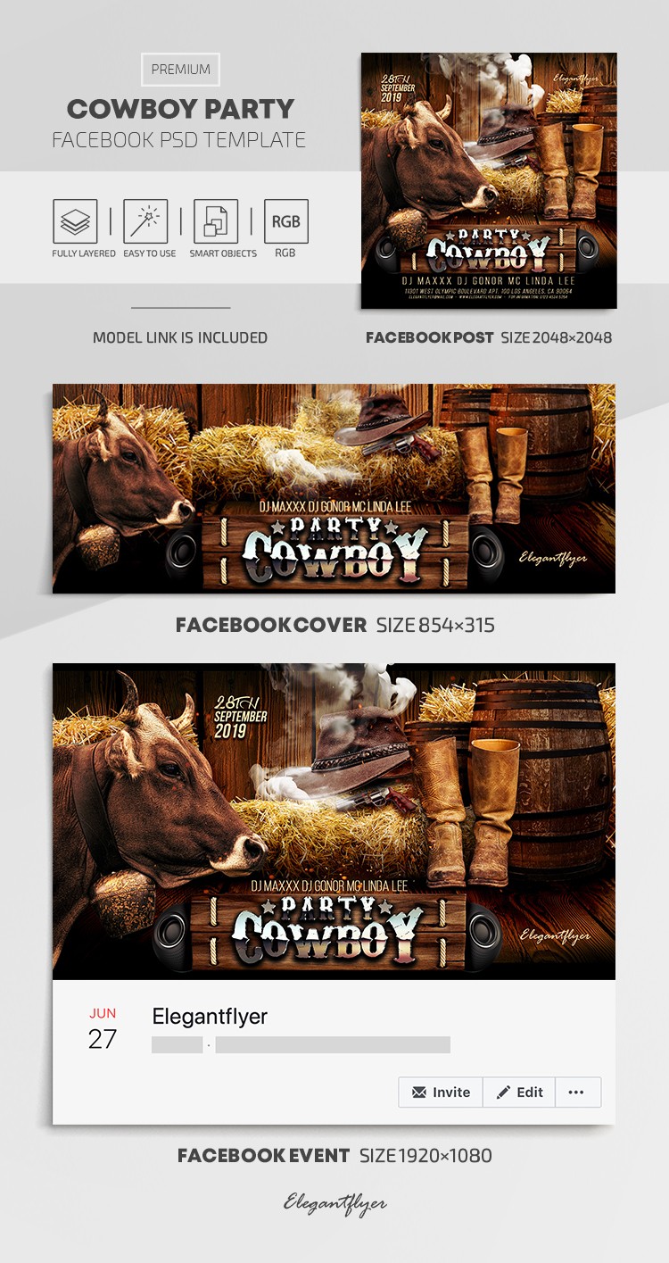 Cowboy-Party Facebook by ElegantFlyer