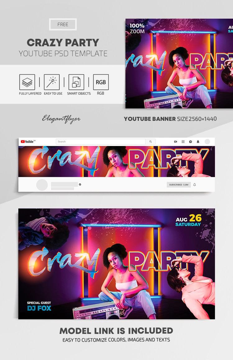 Crazy Party Youtube - Fiesta Loca Youtube by ElegantFlyer