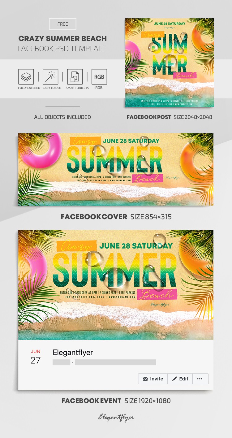 Crazy Summer Beach Facebook by ElegantFlyer