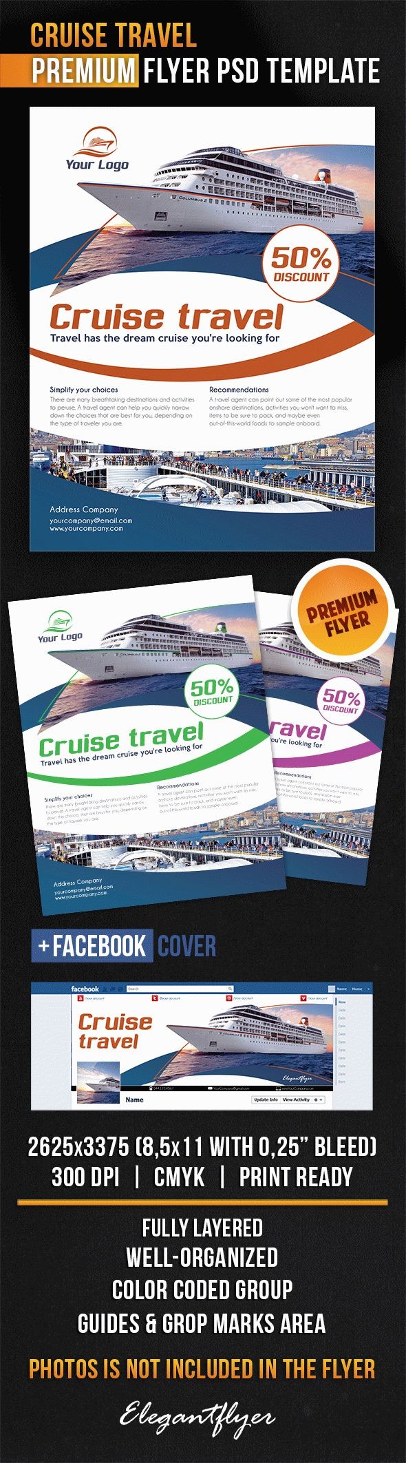 Cruise Travel Flyer by ElegantFlyer