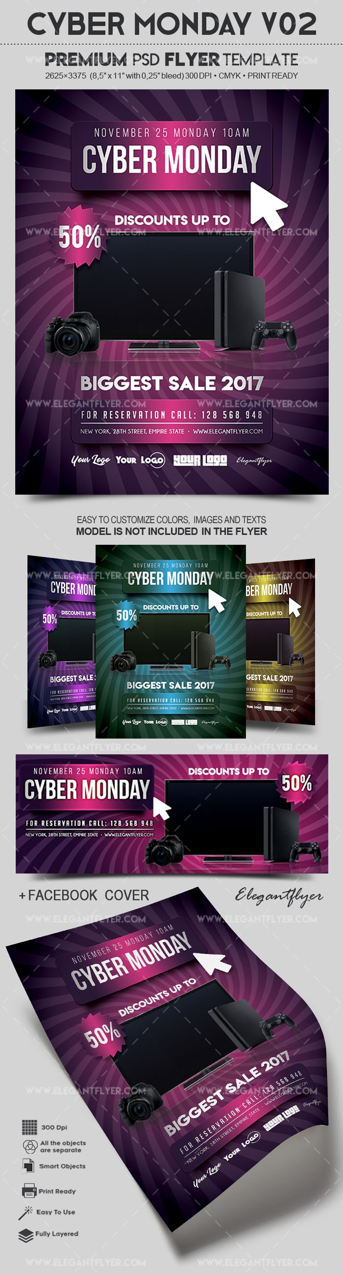 Cyber Monday V02 - Ciberlunes V02. by ElegantFlyer