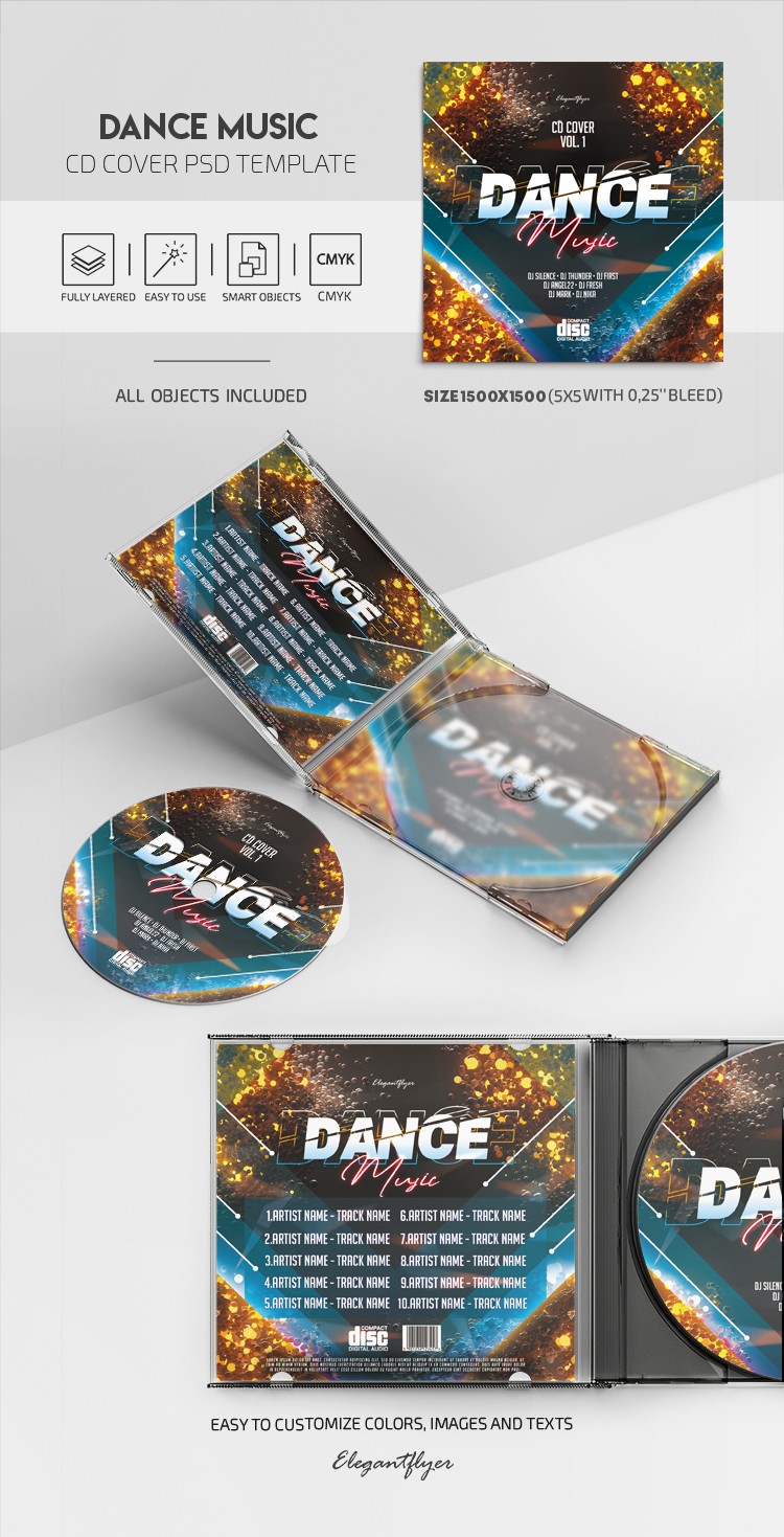 Portada de CD de música para bailar by ElegantFlyer