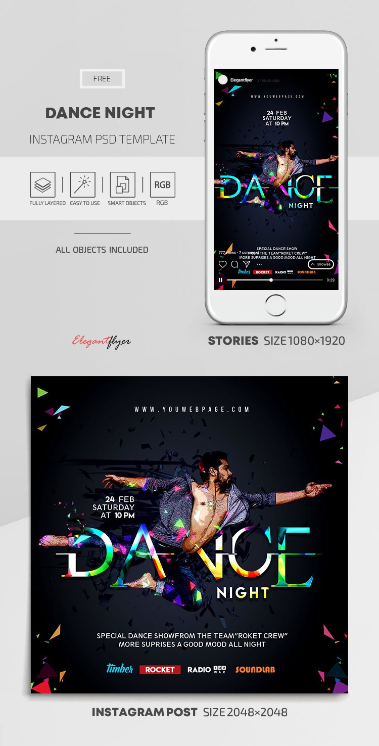 Dance Night Instagram - Noc Tańca Instagram by ElegantFlyer