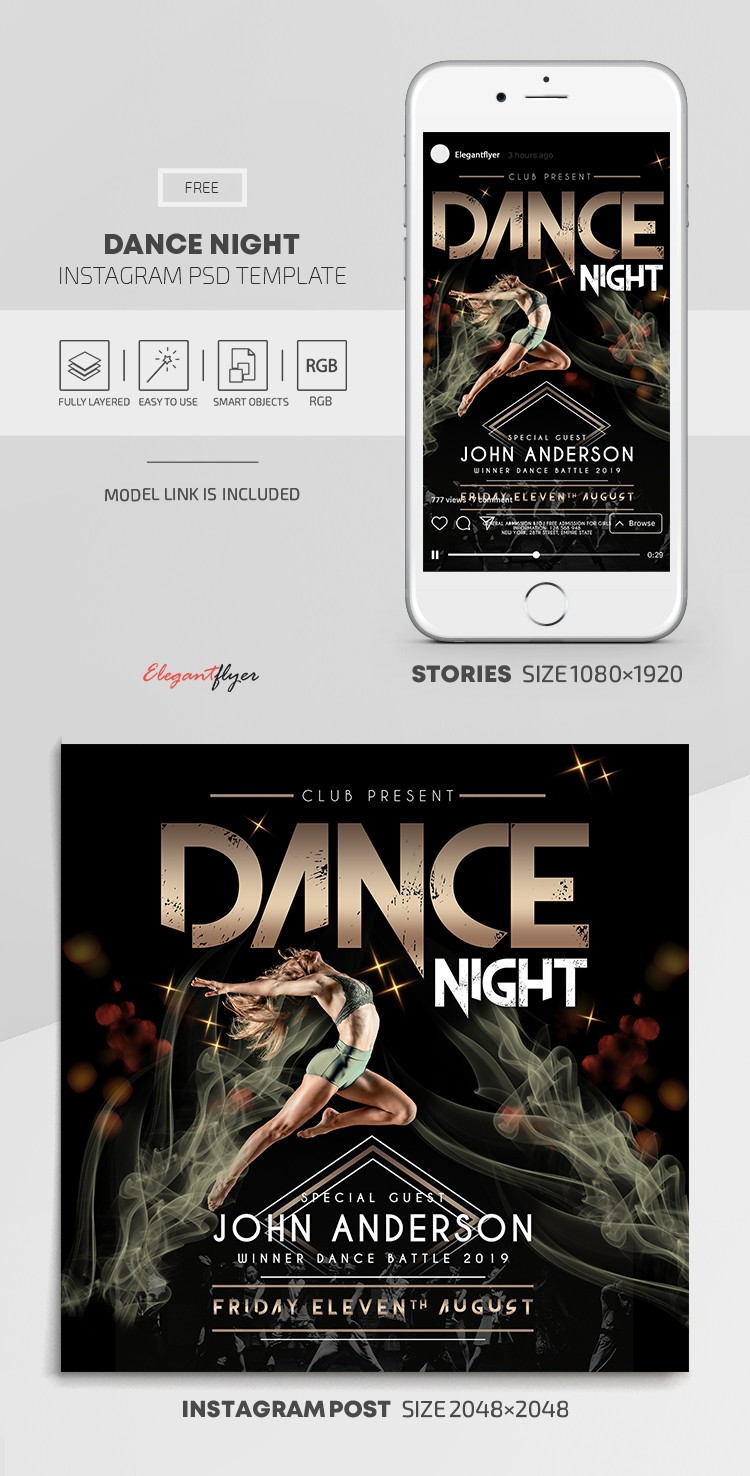 Dance Night Instagram by ElegantFlyer