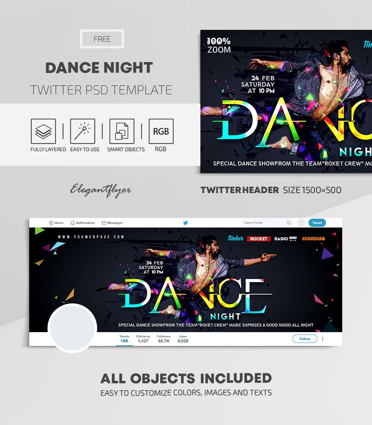Dance Night Twitter by ElegantFlyer