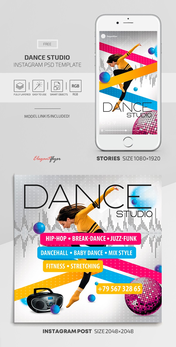 Estúdio de Dança no Instagram by ElegantFlyer