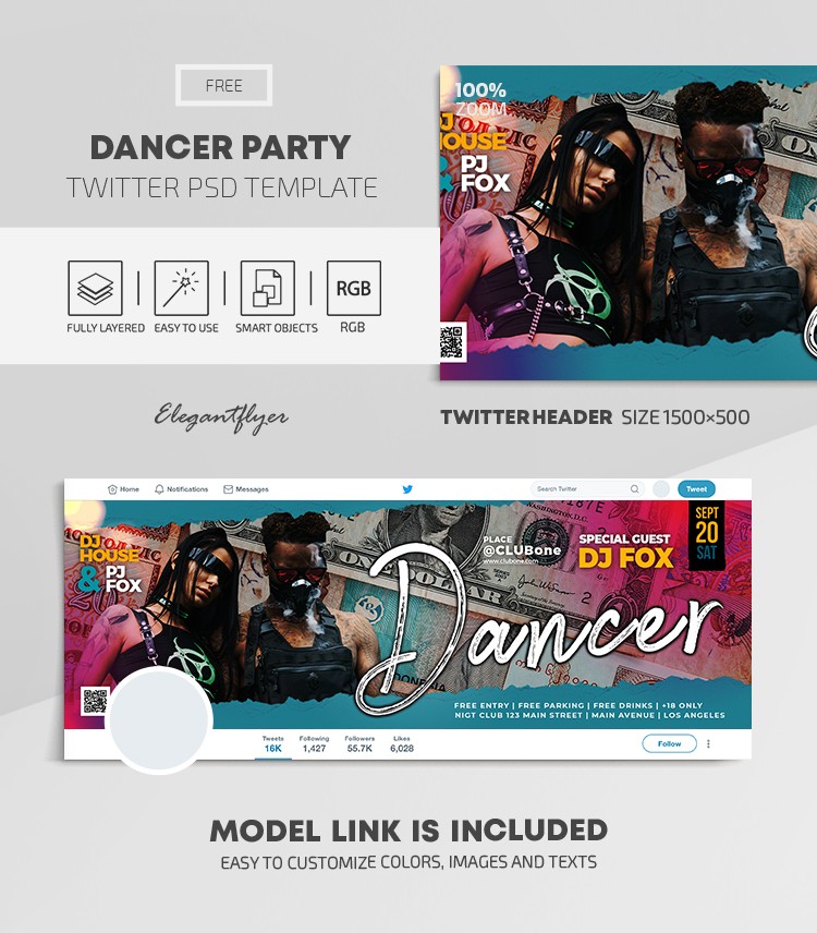 Dancer Party Twitter by ElegantFlyer