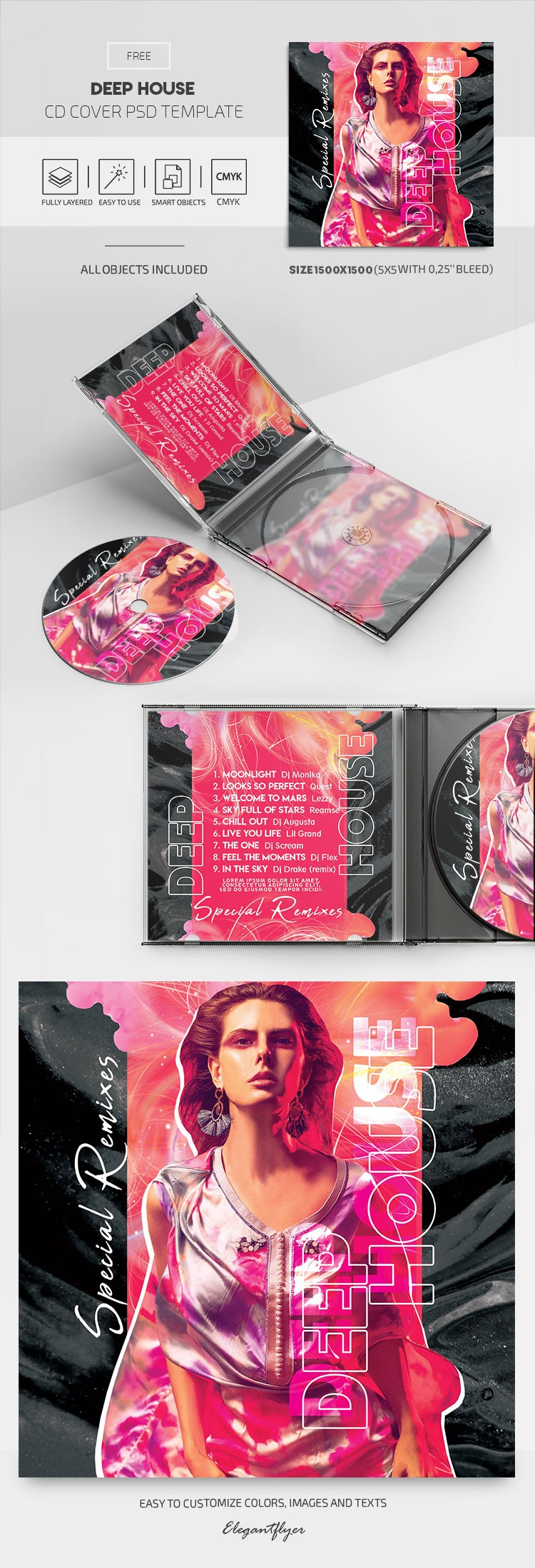Copertina CD di Deep House by ElegantFlyer