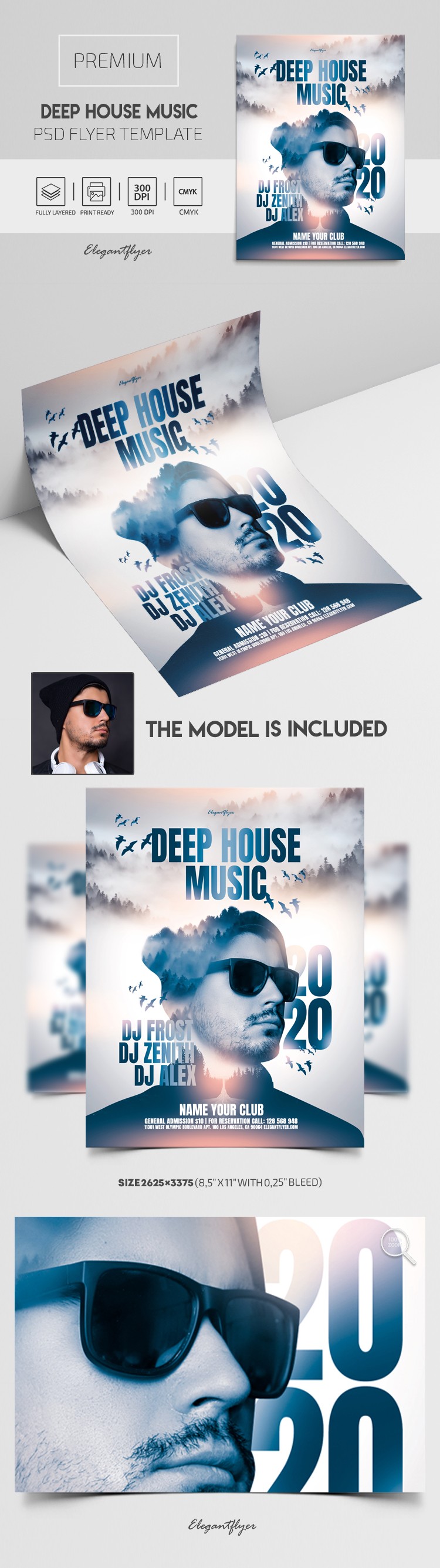 Deep House Music Flyer by ElegantFlyer