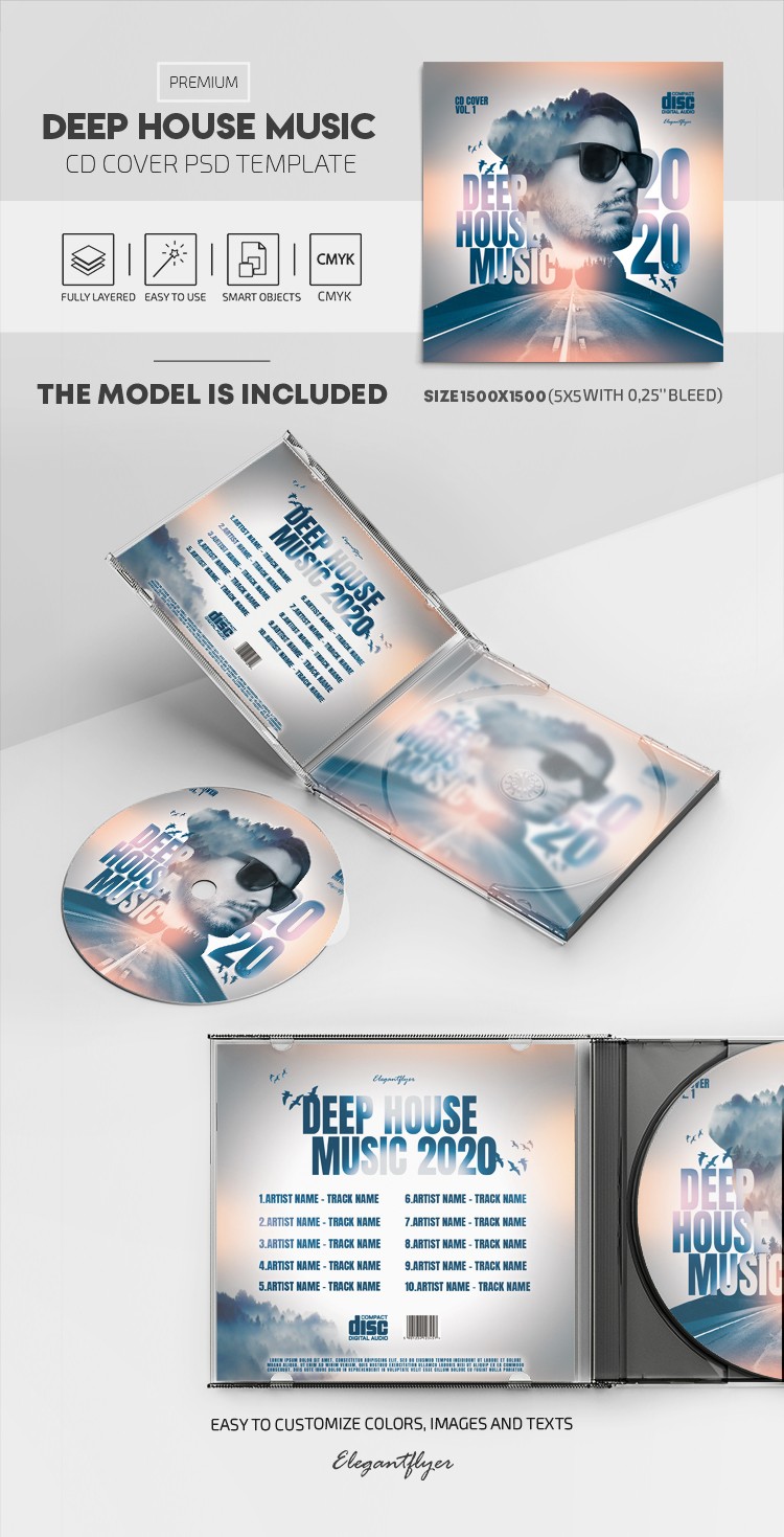 Capa do CD de música Deep House by ElegantFlyer