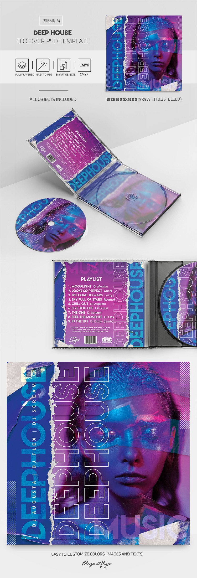 Couverture de CD de Deep House by ElegantFlyer
