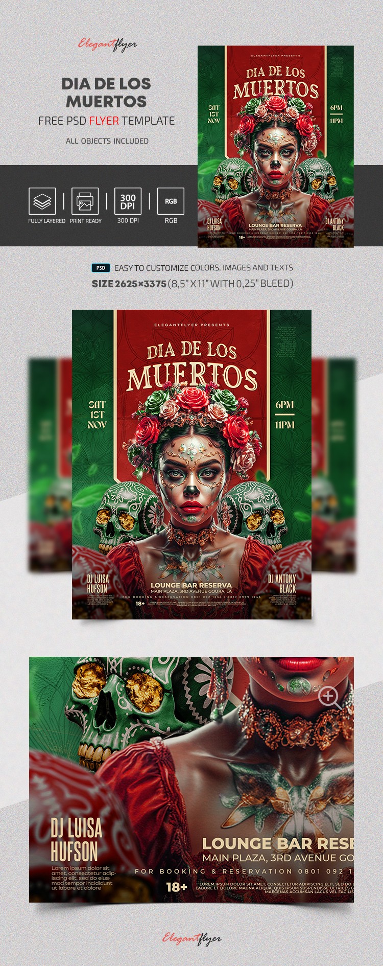 Folheto de Celebração do Dia dos Mortos by ElegantFlyer