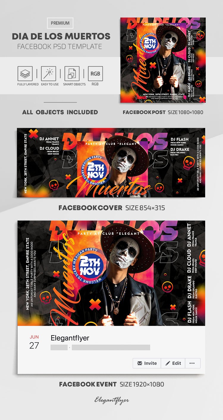 Dia De Los Muertos Facebook by ElegantFlyer