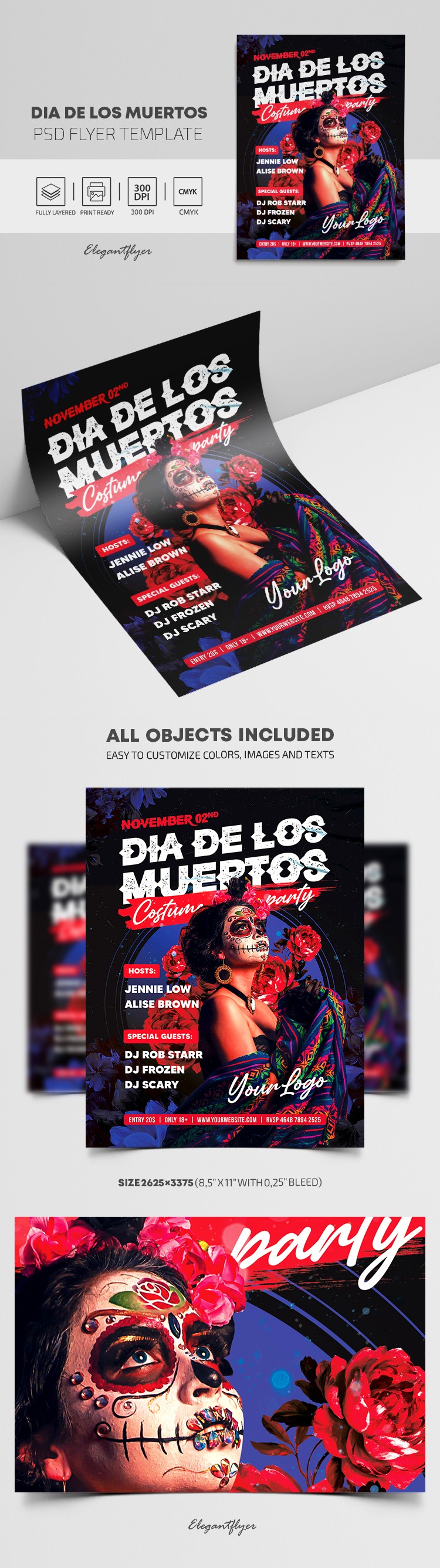 Dia de Los Muertos Flyer by ElegantFlyer