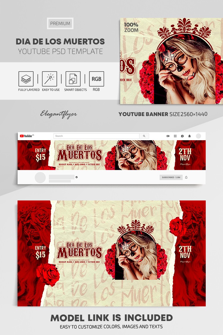 Dia de Los Muertos Youtube by ElegantFlyer