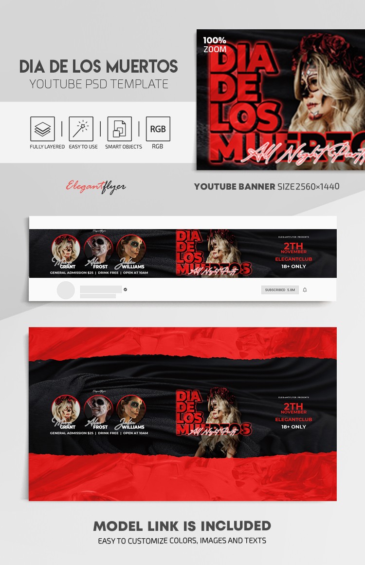 Dia de los Muertos Youtube by ElegantFlyer