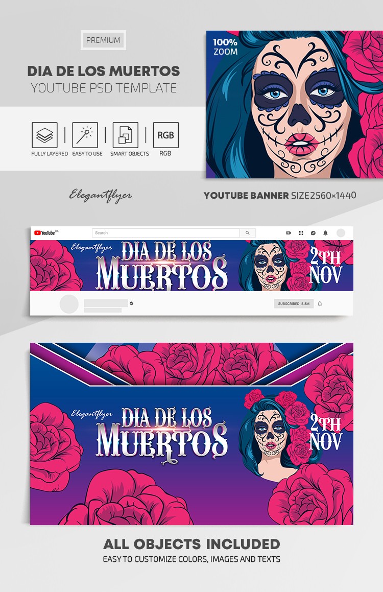 Dia de Los Muertos Youtube by ElegantFlyer