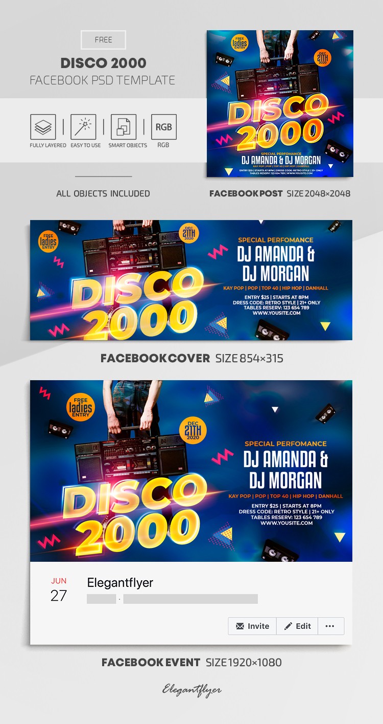 Disco 2000 Facebook by ElegantFlyer
