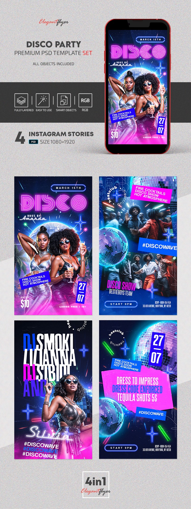 Festa de Disco Stories do Instagram by ElegantFlyer Festa de Disco Stories do Instagram by ElegantFlyer