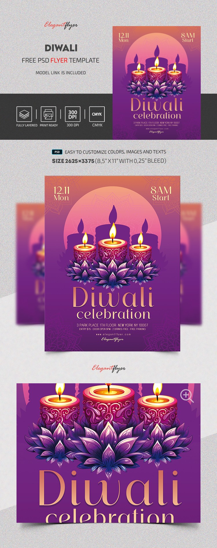 Celebración de Diwali by ElegantFlyer