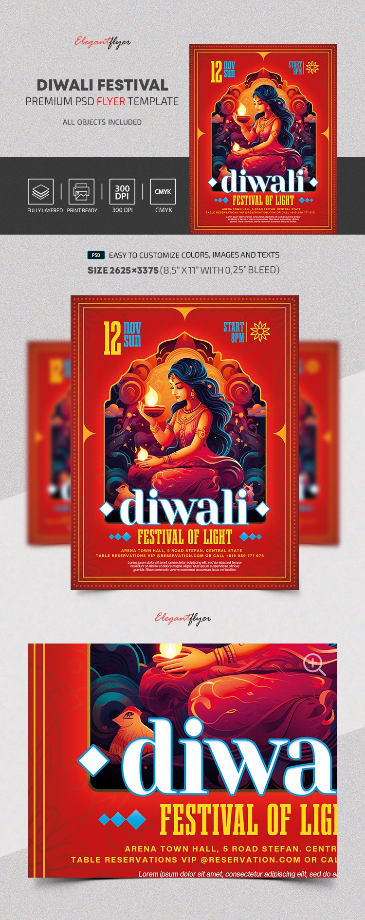 Festival des Lumières de Diwali by ElegantFlyer