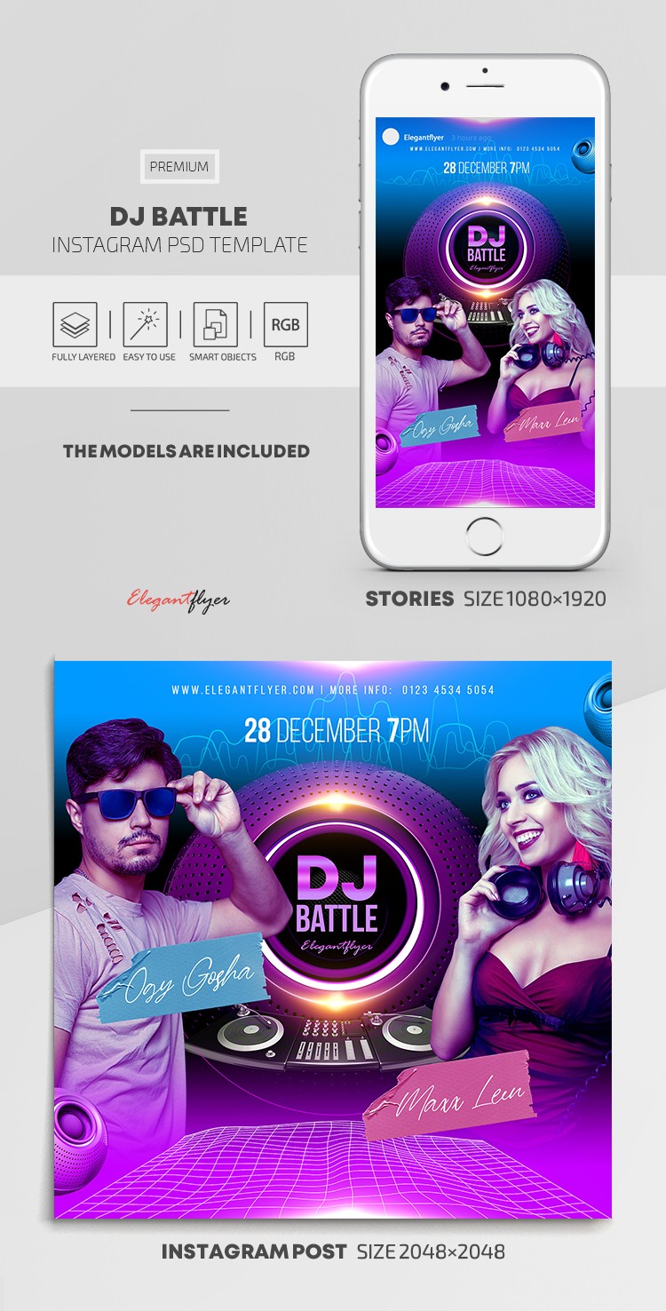 Batalha de DJs no Instagram by ElegantFlyer